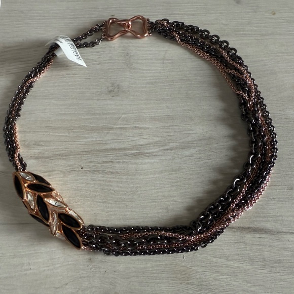 Alexis Bittar Jewelry - NWT Alexis Bittar 18” Black and Rose Gold Statement Necklace